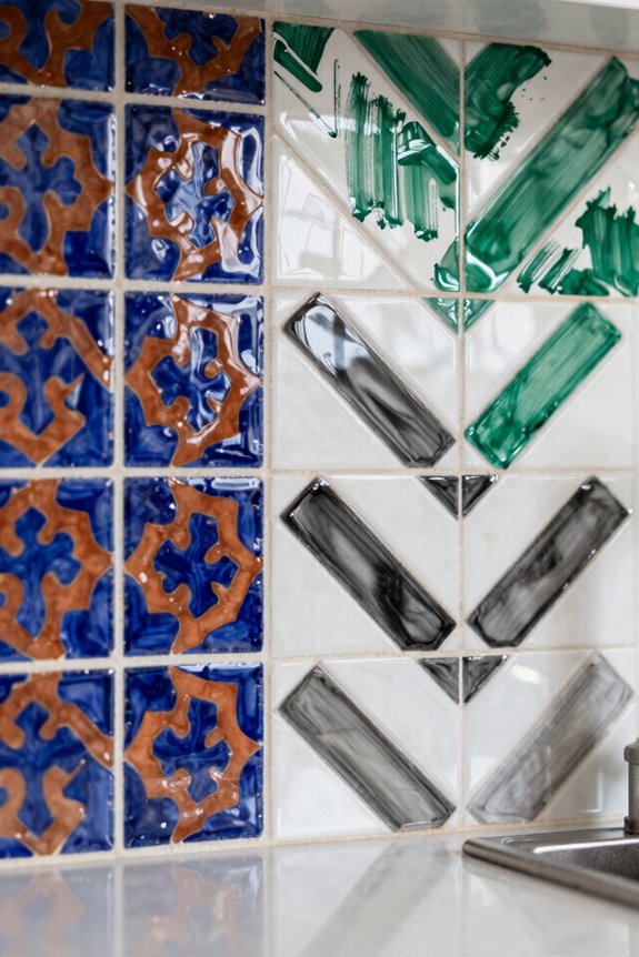 bold backsplash diverse textures