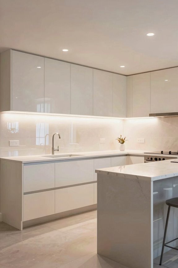 bright reflective kitchen illumination strategy