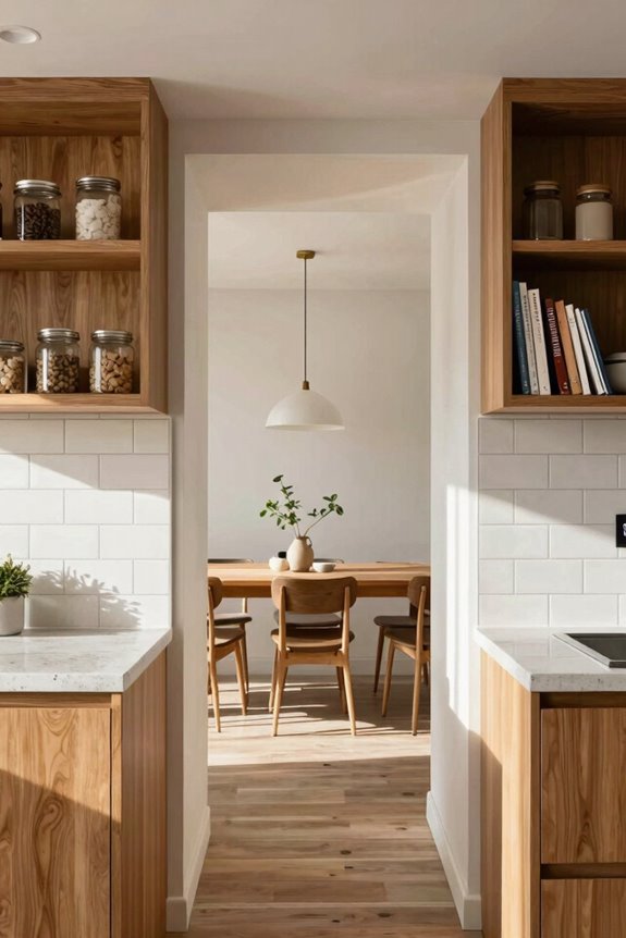 built in shelves in sides