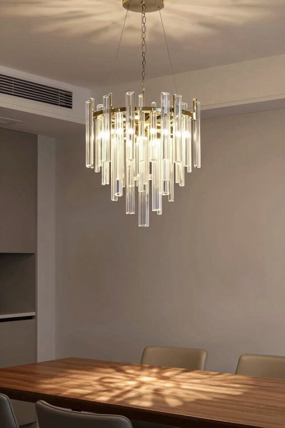 chandelier fits large dining spaces