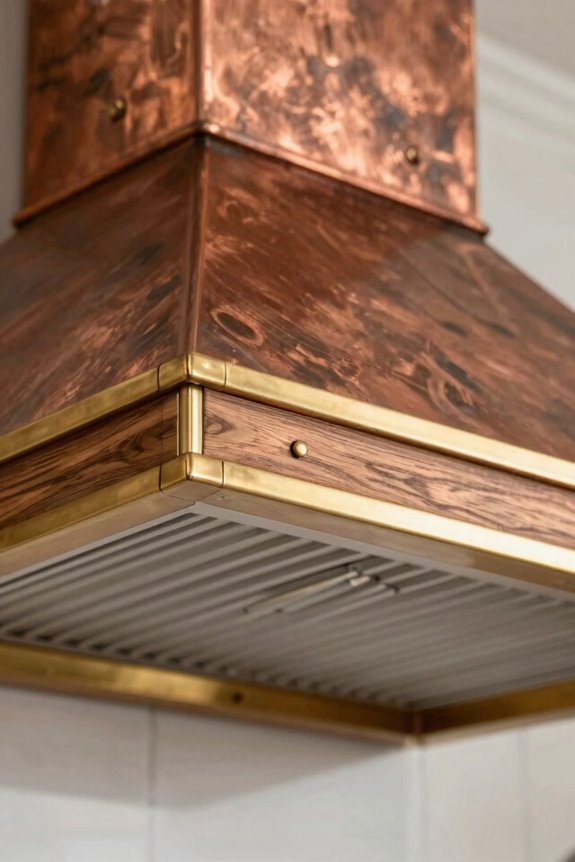 copper brass wood timeless range hood statements