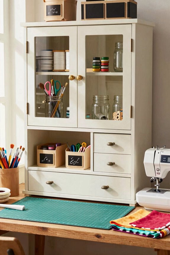 craft station in hoosier cabinet