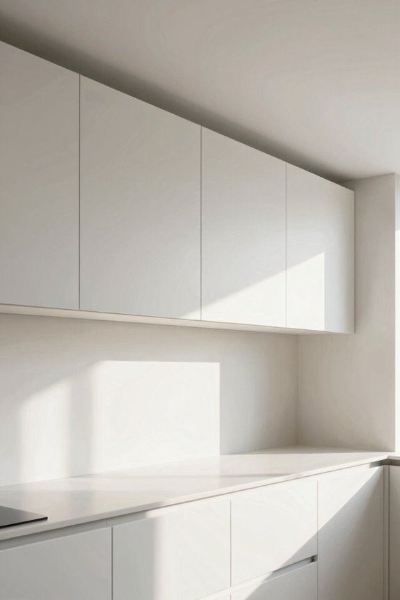 extend cabinets to ceiling for seamless storage