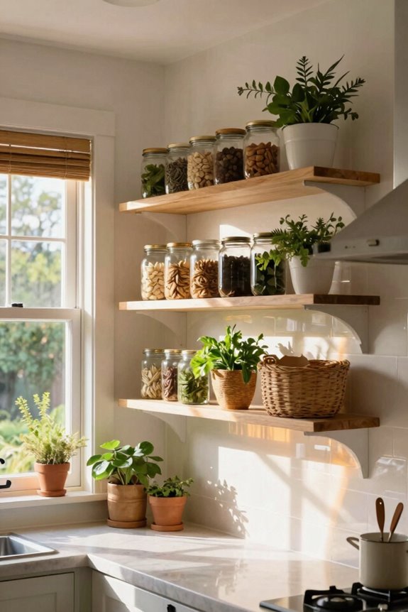 7 Kitchen Window Ideas to Transform Your Space 2 floating shelves around window