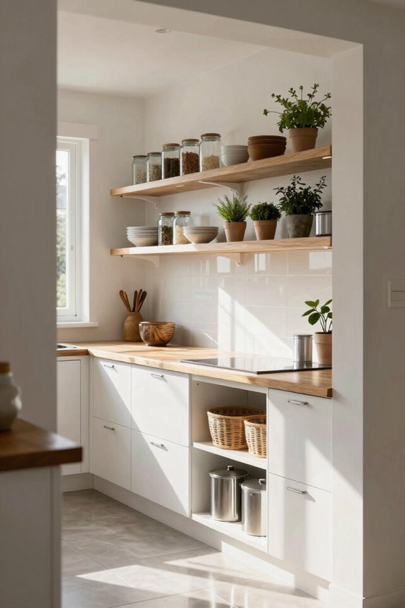 floating shelves replace window storage