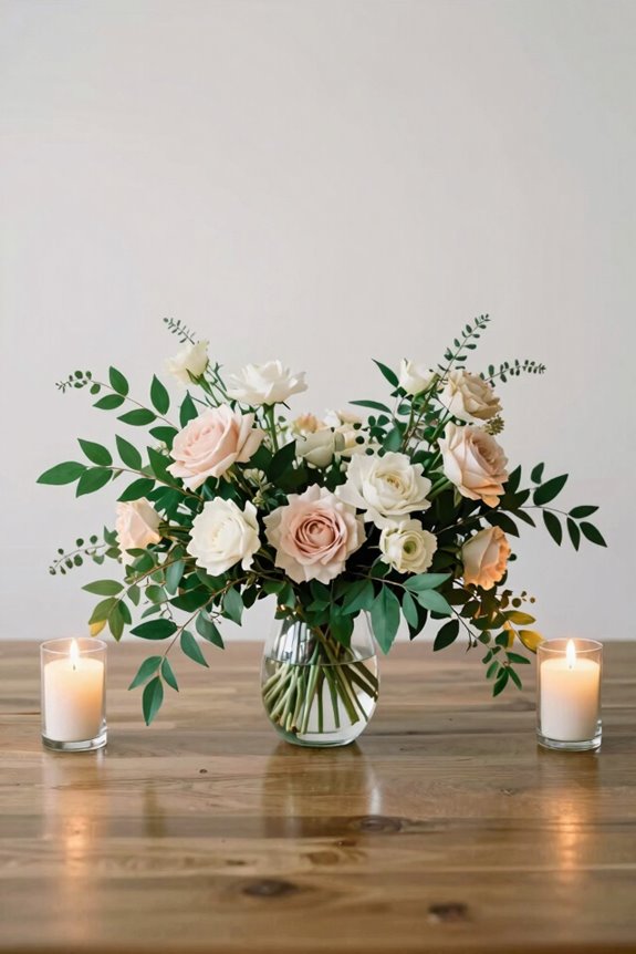 floral bouquet with candles