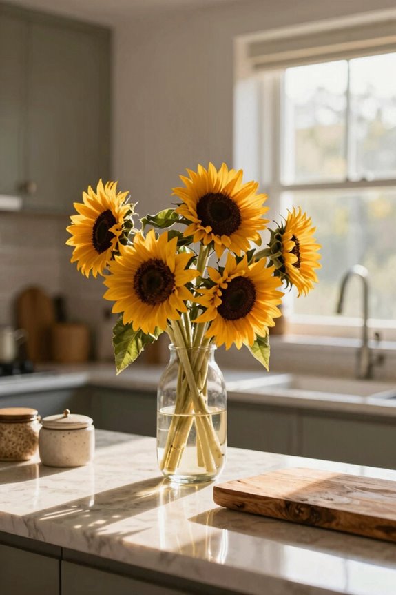 fresh or dried sunflowers centerpiece adaptability