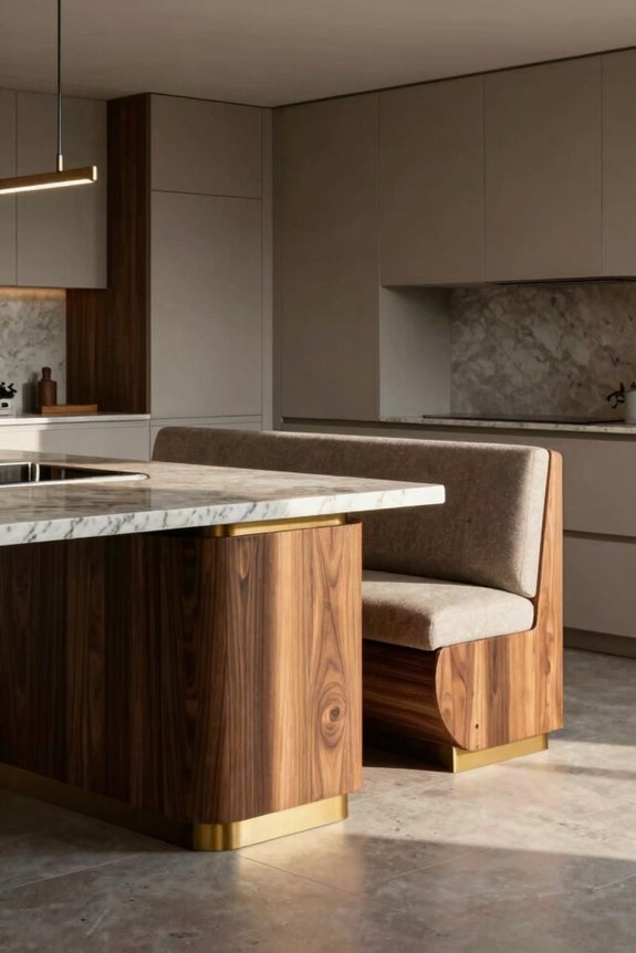 furniture inspired floating kitchen island centerpiece