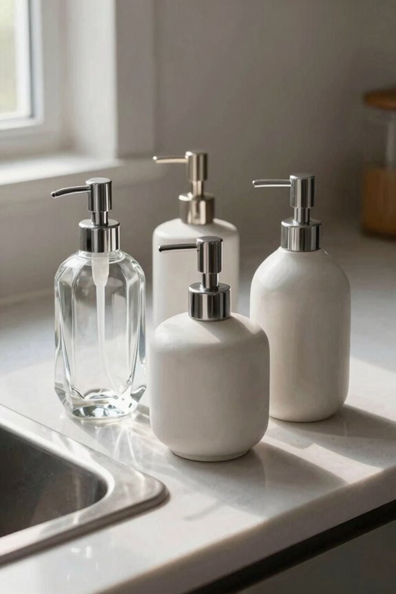 glass shows soap ceramic adds warmth