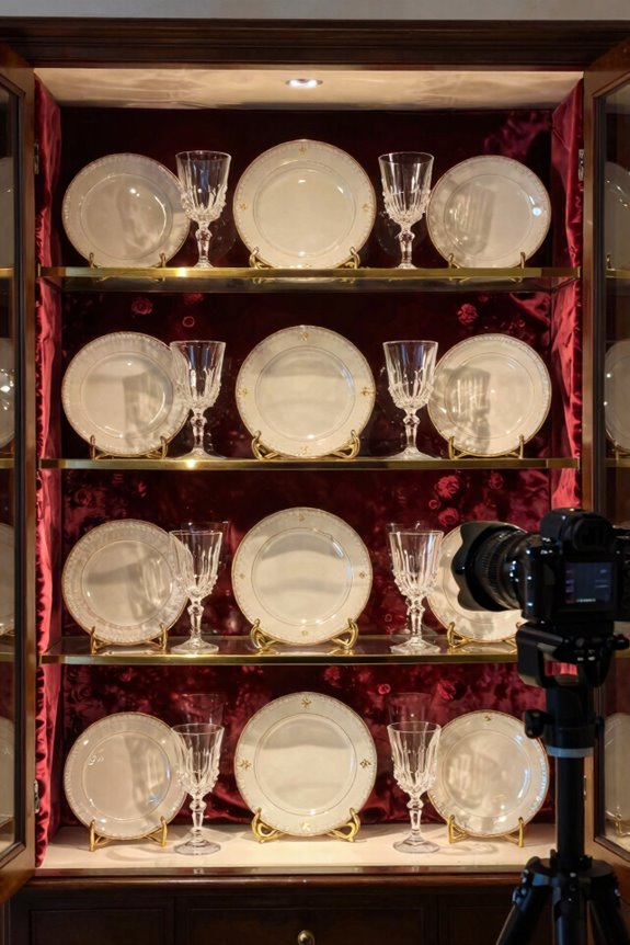 5 Ways to Style Your China Cabinet Like a Pro 2 layered depth for china cabinet