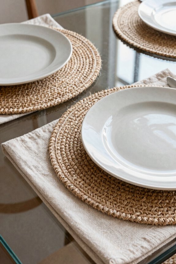 7 Placemat Ideas to Transform Your Dining Room 3 layered patterns balanced textures