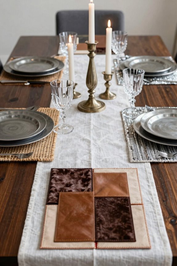 layered placemats gold accents