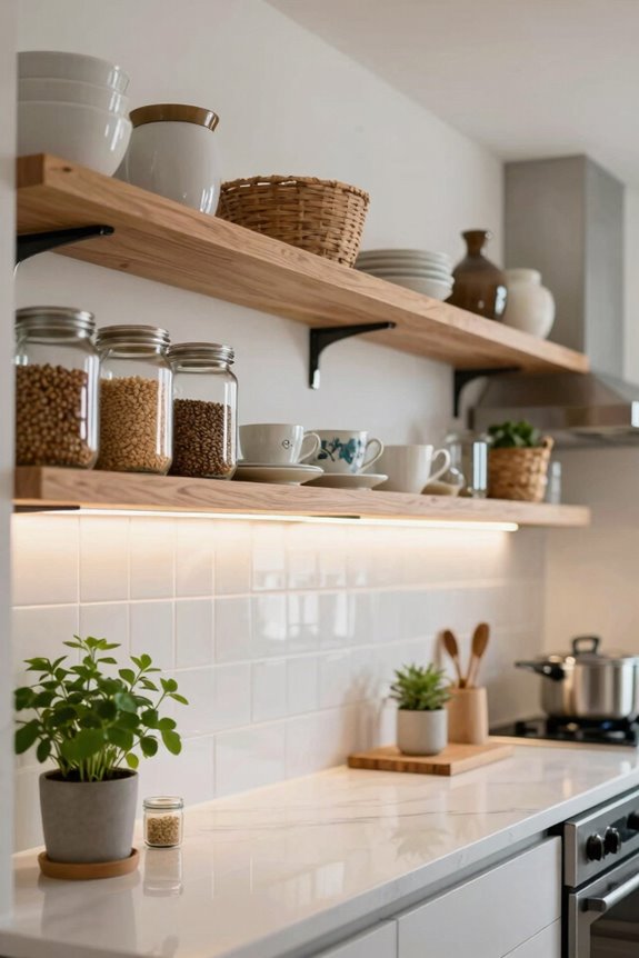 10 Open Kitchen Ideas to Transform Your Home 6 layered shelves showcase personality collections