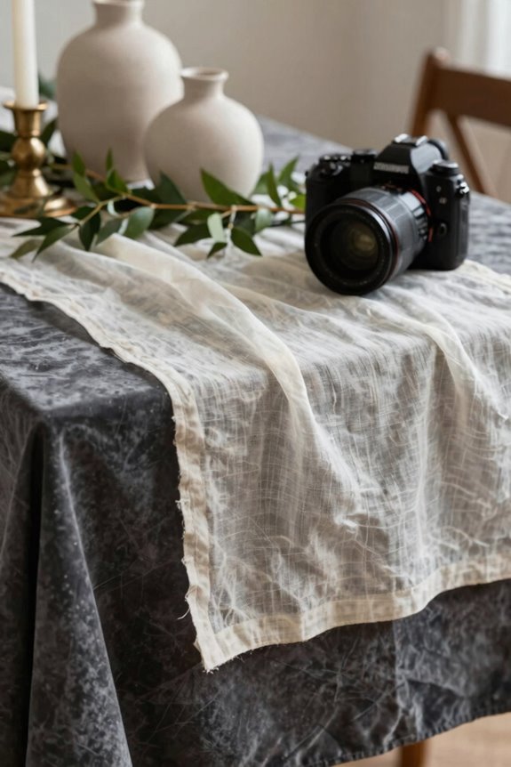layered table runner with tablecloth constraints