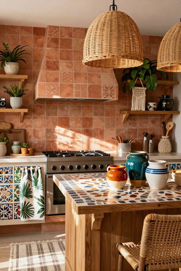 layered textures with patterned tiles