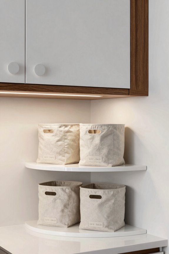 lazy susans baskets high shelves