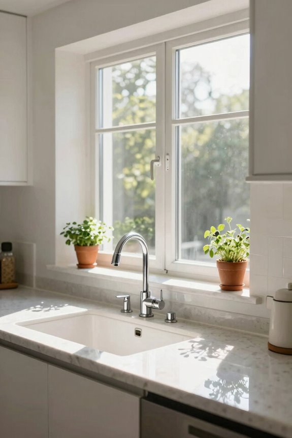 open airy curtain free kitchen vibe