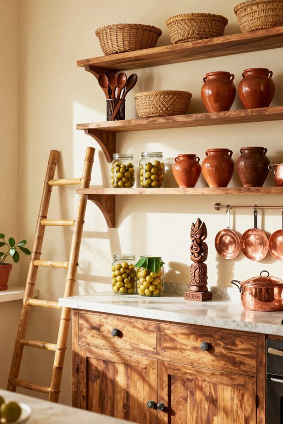 open shelves display family history