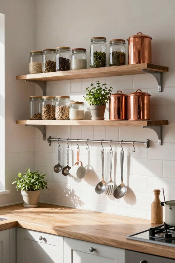 open shelves maximize space functionality