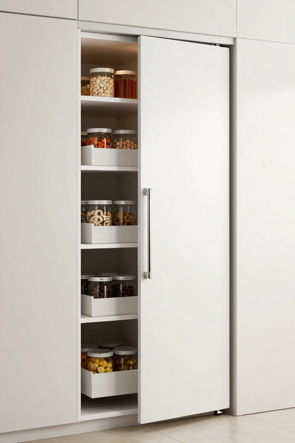 10 Pantry Door Ideas to Transform Your Kitchen Storage 2 pocket doors maximize tight pantry space