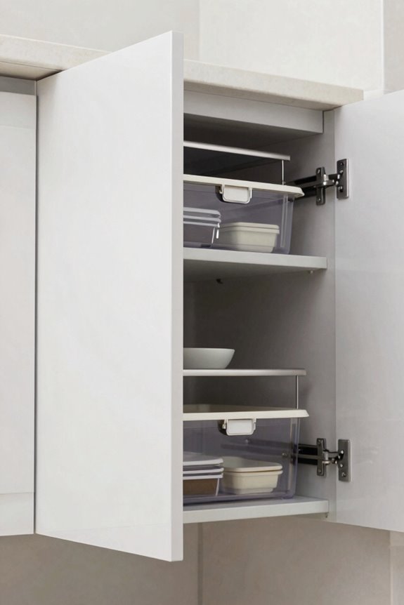 pull down basket for upper cabinets