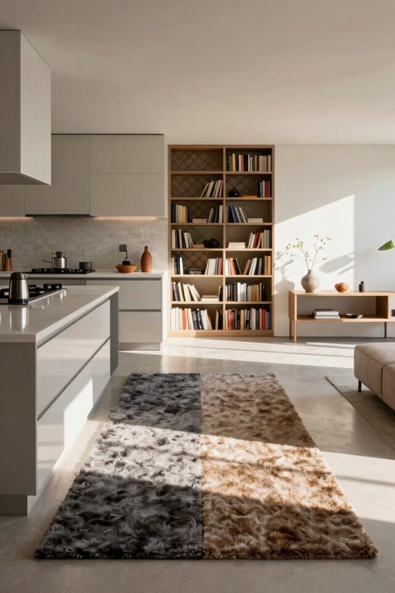 7 Open Kitchen Partition Ideas That Define Space Without Closing It Off 5 rugs define open zones