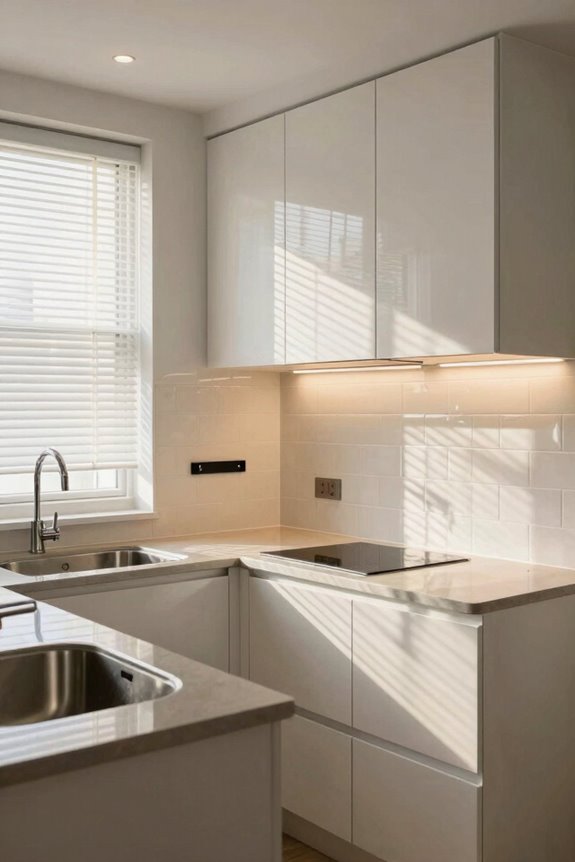 smart lighting brightens small kitchen