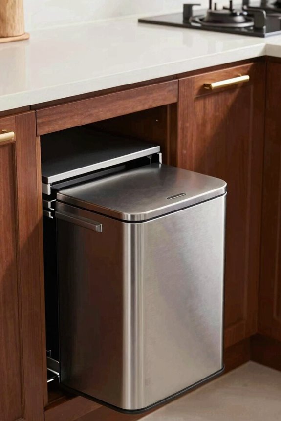 Kitchen Trash Can Ideas That Maximize Space and Style 2 space saving pull out trash cans