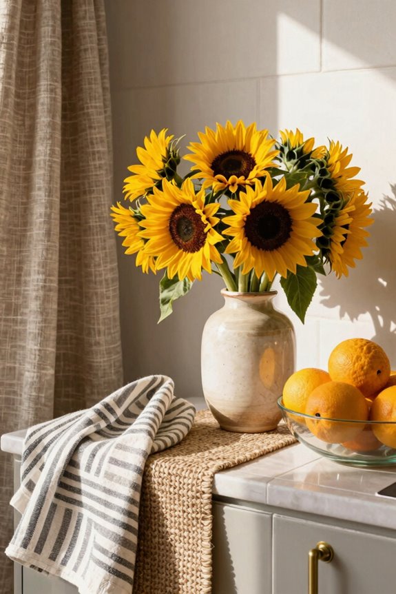 strategic sunflower decor balance