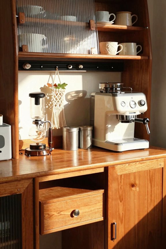 10 Coffee Corner Ideas for Small Spaces 1 thrifted storage open shelving