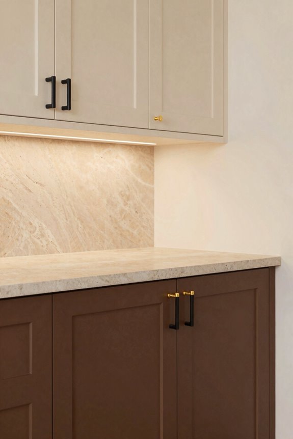 Kitchen Cabinet Painting Ideas to Transform Your Space 3 two tone cabinets cohesive hardware