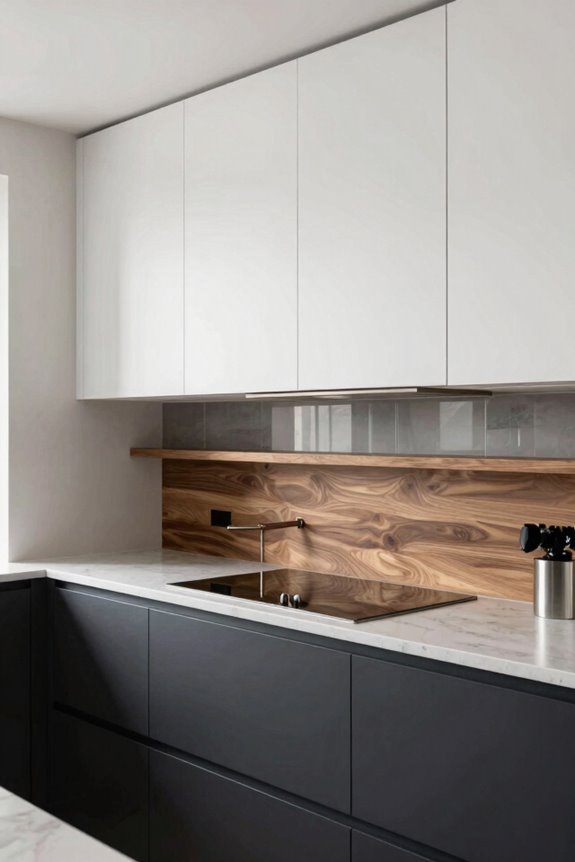 two tone cabinets create depth