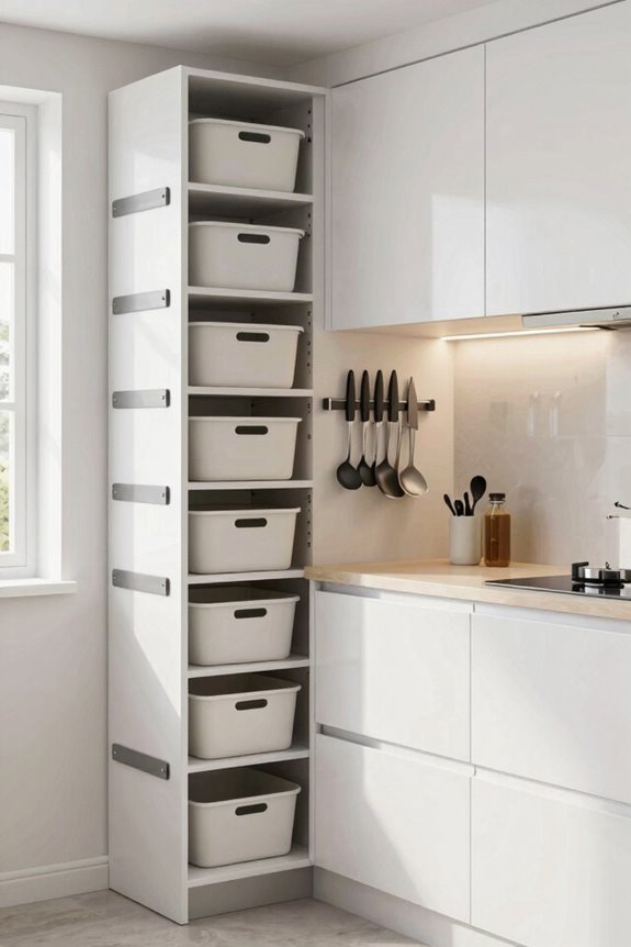 vertical storage frees counter space