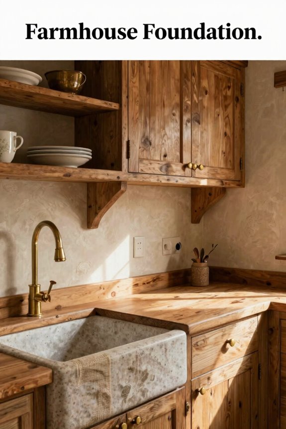 warm woods two tone shaker cabinetry