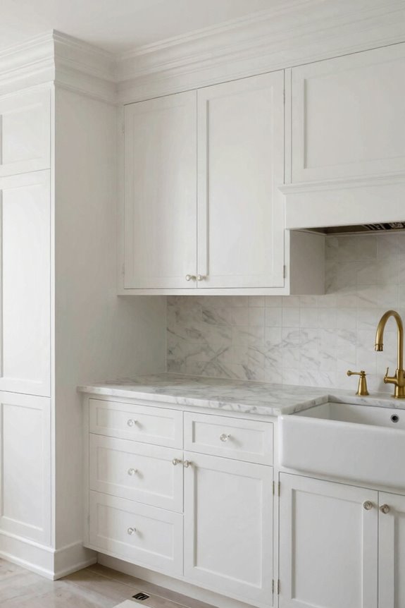 white kitchen honors vintage architecture