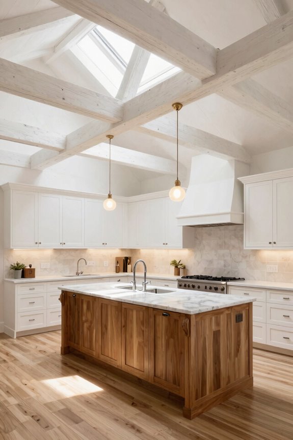whitewashed beams enhance perceived height